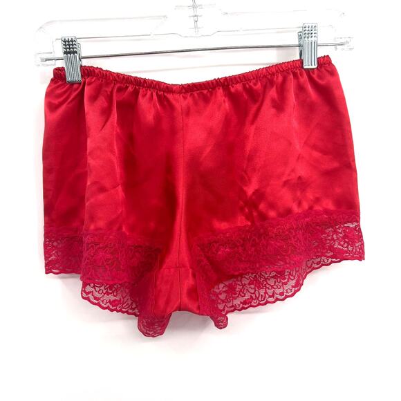 Nordstrom Red Satin Matching Pajama Lingerie Sexy Shorts Tank Set S Small - Picture 7 of 10